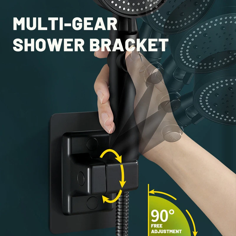 Zhangji Adjustable Wall Mounted Shower Head Holder Bathroom Accessories Self-Adhesive Showerhead Handheld Bracket