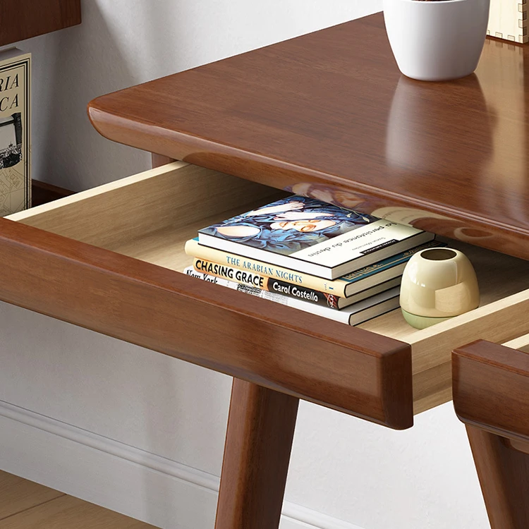 ！@Simple Household Furniture Student Office Desk Solid Wood Economical Desk with Drawer