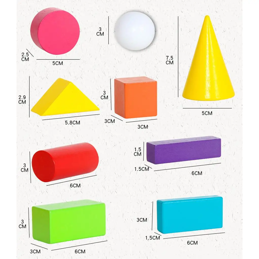 Imagem -06 - Formas Geométricas de Madeira Brinquedos Educativos para Crianças 16 Pcs Set 3d