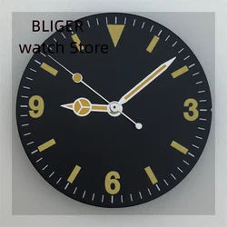 BLIGER 29mm Retro 369 Dial Yellow Marks Green Luminous Fit NH35 NH36 ETA2824 2836 Miyota 8215 821A DG2813 3804 Movement