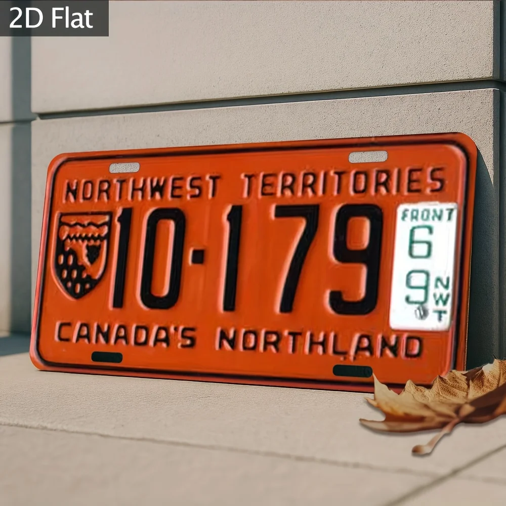 Aluminum Wall Plaque -  Industrial Retro License Plate Design with Northwest Territories & Canada's Northwest Territories , Vibr