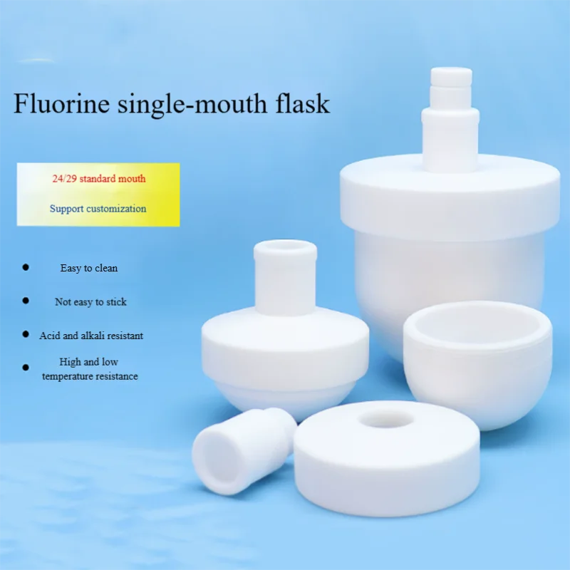PTFE single-neck flask with ground mouth 24/29, non-stick, easy to clean, high temperature and corrosion resistant