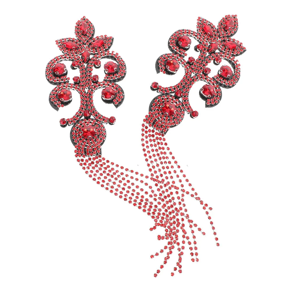 

2Pcs Rhinestone Tassel Epaulettes Vintage Beading Shoulder Fringe Trim Blazer Party Costume Outfits Decoration