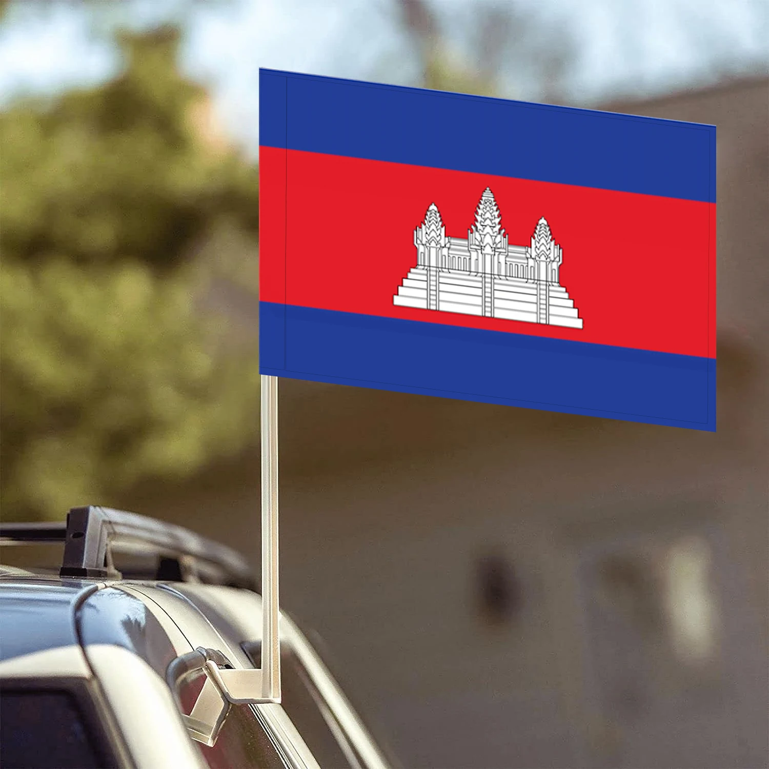 Flagicts 100% Polyester  Cambodia Car Flags