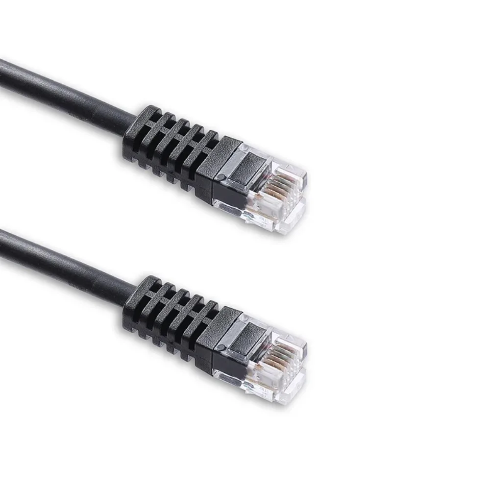 Molded RJ12 6P6C Male to Male Programming Cable 2M Length Compatible with Device Debugging