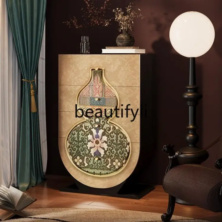 

French light luxury solid wood storage cabinet, bedroom, bedside storage, four chest cabinets, household decoration cabinet