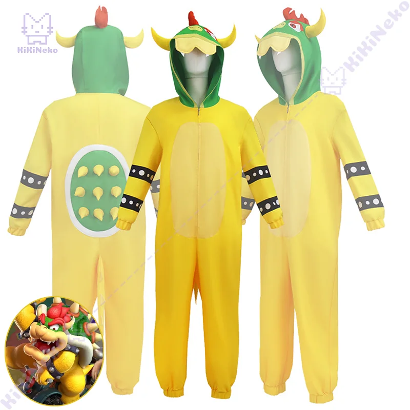 

Game Galaxy Bowser Cosplay Costume Bowser Cosplay Jumpsuits King Bowser Koopa Outfit For Hallowmas Party Adult Women Men