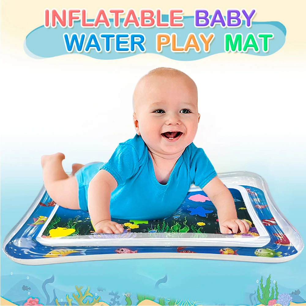 Aufblasbare Wassermatte mit Ozean-Tiermuster für Kinder – verdickte sensorische Spielmatte aus PVC, pädagogisches Kleinkindspielzeug, perfektes Baby-Geschenk