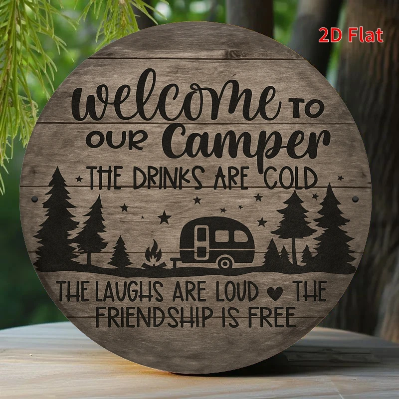 Camping-themed wooden wall decoration - country cabin sign 