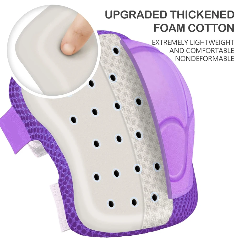 6-częściowy zestaw dziecięcych nakolanników i nałokietników, nakolanniki dla dzieci w wieku 3-15 lat z regulowanym paskiem na wrotki, deskorolkę