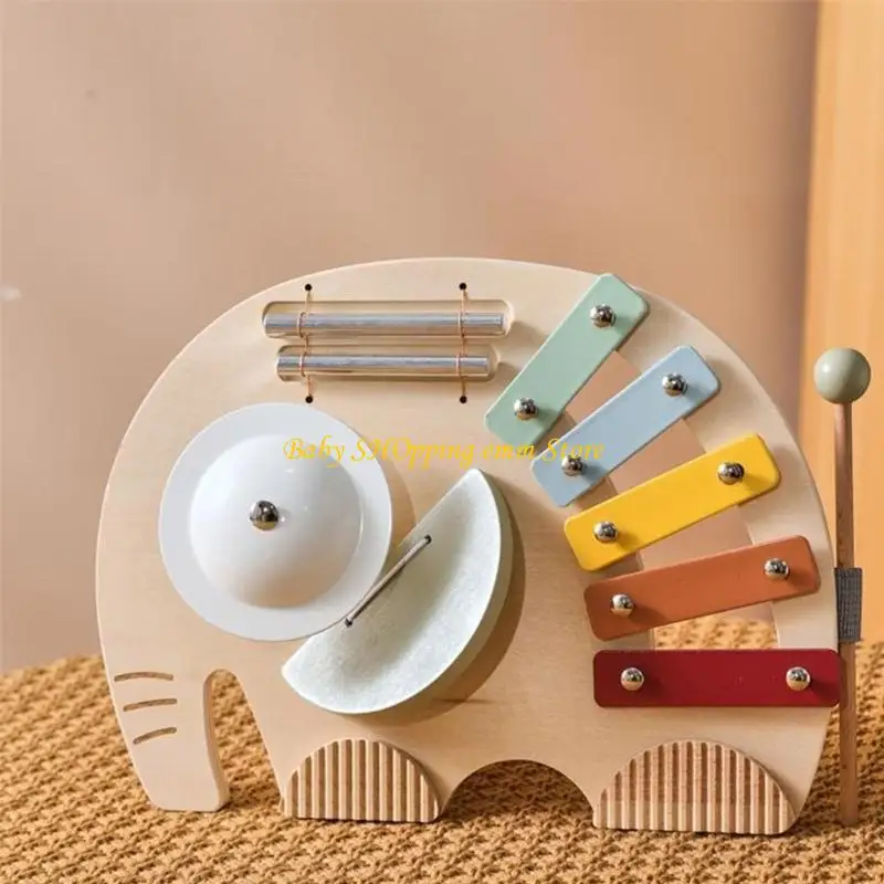 23GD الأطفال الخشبية الإيقاع أداة تصميم الفيل 5TONE SCALE استكشاف الموسيقى XYLOPHONE TODDLER TODDLER التعلم المبكر