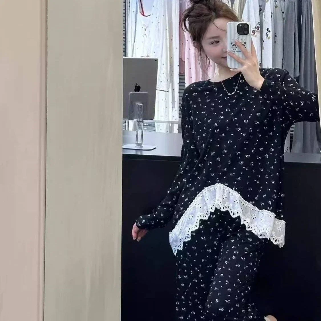 

Pijamas Set for Women Sleeping Clothes Pajamas Pant Sets Luxury Designer Pyjamas Cute Pjs Kawaii Pajama Womens Loungewear Set