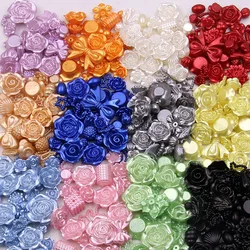 30g 50g 100g 12 colori mix molti design fiore papillon cuore perle perline resina ABS retro piatto perline simulate gioielli artigianali