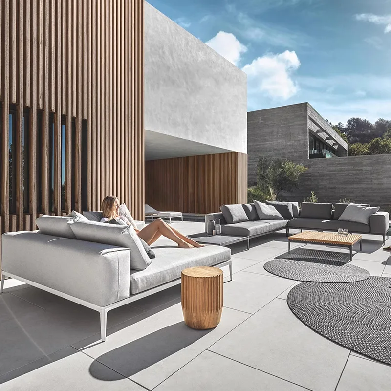 

Outdoor Sofa Garden Furniture Outdoor Leisure Hotel Villa B & B Inn Aluminum Alloy Corner Sunscreen Sofa
