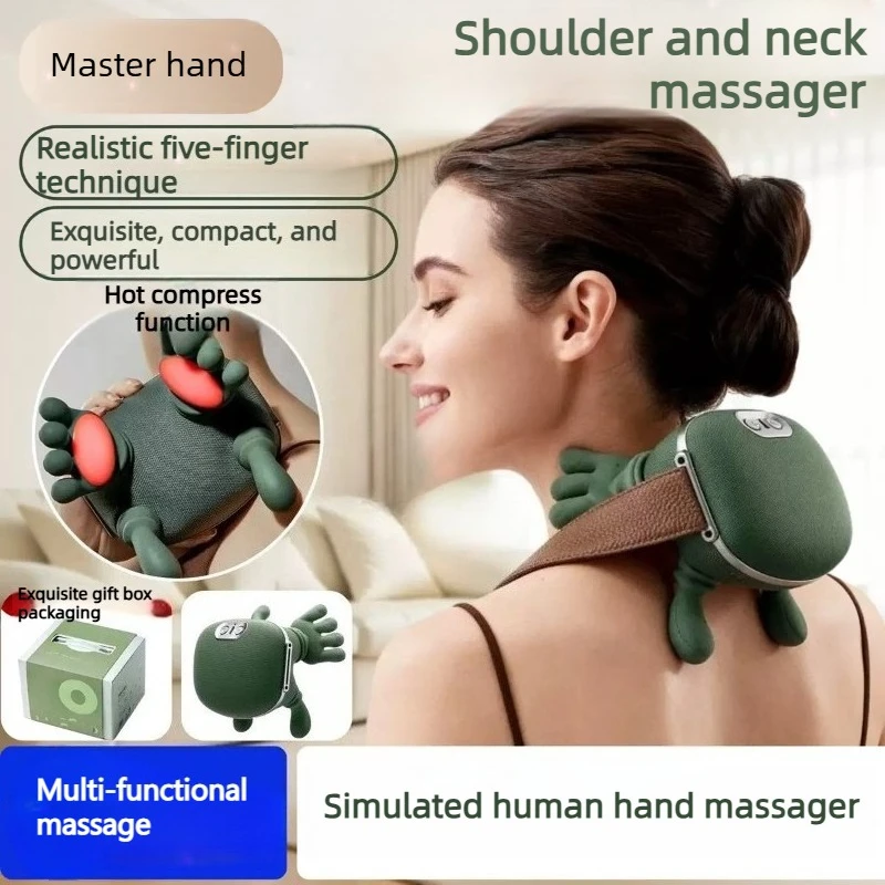 

4D Бионический массажер для шеи и плеч, беспроводная массажная накидка для шеи и трапециевидных мышц, массажер для шеи с бесщеточным двигателем