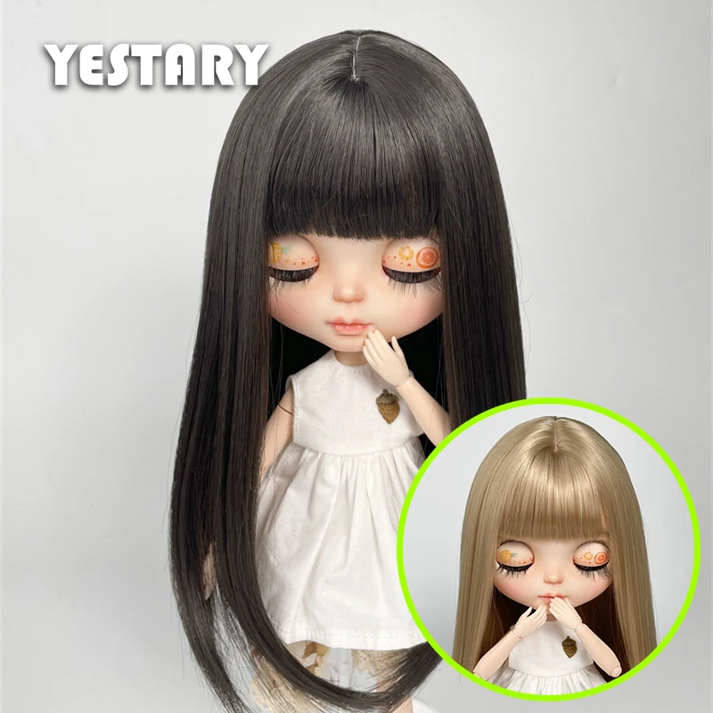 Yestary Pop Accessoires Bjd Pruik Is Geschikt Voor Blythe Pruiken Zachte Zijde Lang Haar Mode Steil Haar Grijze Pony Pruiken Speelgoed