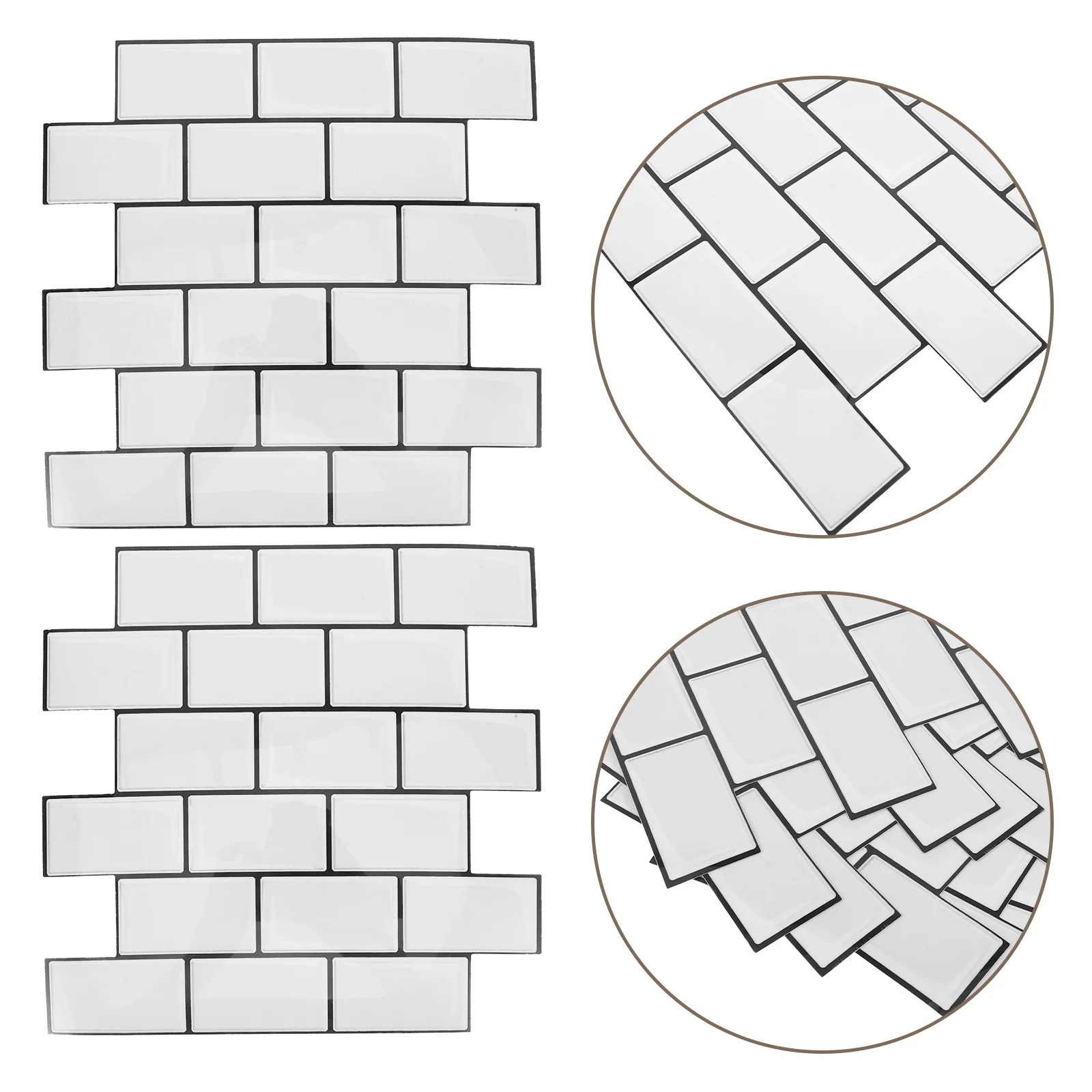 

6pcs Kitchen Tile Stickers Peel Stick Backsplash For Kitchen Oil-Proof Faux Stone Look Pvc Wall Tiles Removable Countertop