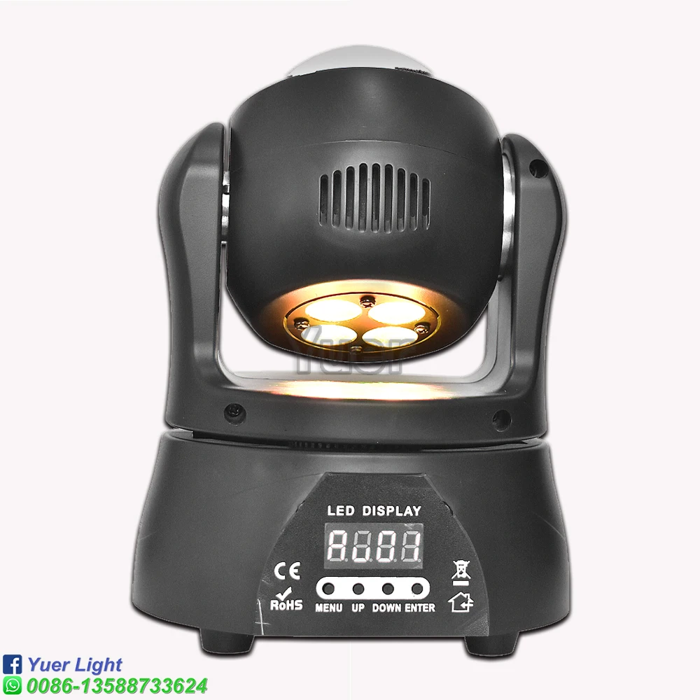 60 واط صغير تتحرك رئيس ضوء RGBW 5in1 LED DMX512 التحكم الصوتي تأثير المشكال ل DJ ديسكو نادي الحفلات عرض مسرحي