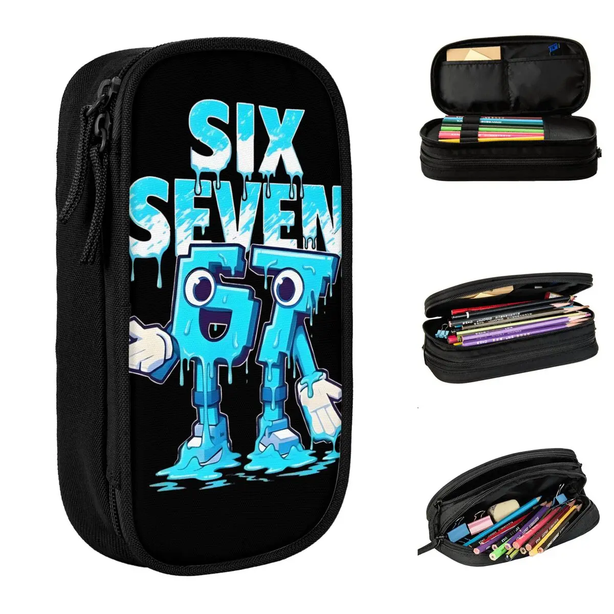 

Meme 67 Six Seven 6 7 итальянский пенал Brainrot, новый держатель для ручек, сумки для студентов, большие школьные принадлежности для хранения, косметический пенал