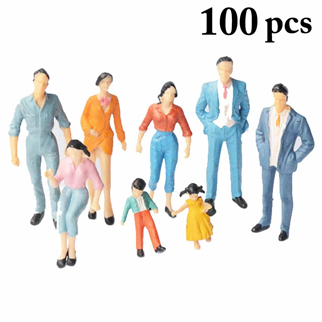 100Pcs/Set People Figurines Creative 1:50 Tiny People Figures For Miniature Scenes Random Style Home Decoration People Figures