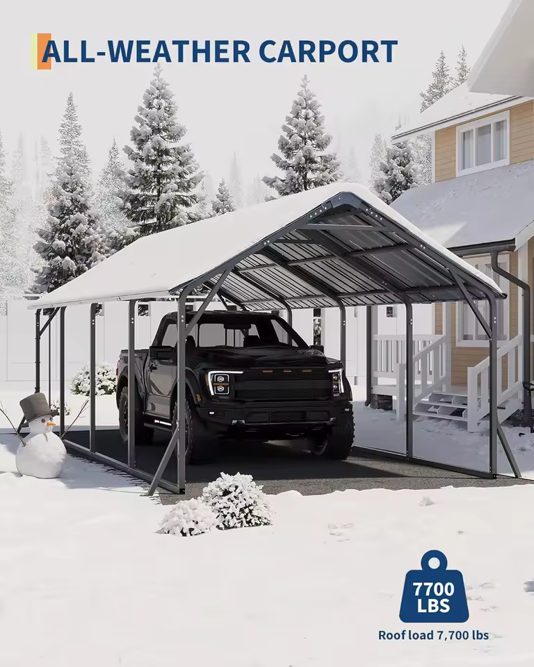 11x20x9 ft Vertical Roof Metal Carport image