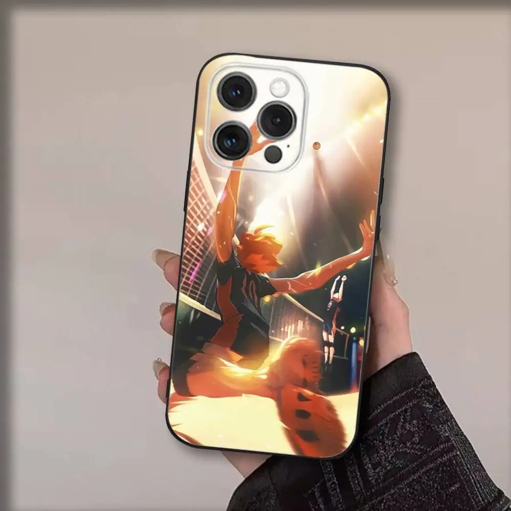 Чехол для телефона Anime S-Shoyos Hinatas для iPhone 17,16,15,14,13,12,11,Pro,Max,Plus,Air,X,XS,XR,SE,8,7,Mini,Soft Black Funda