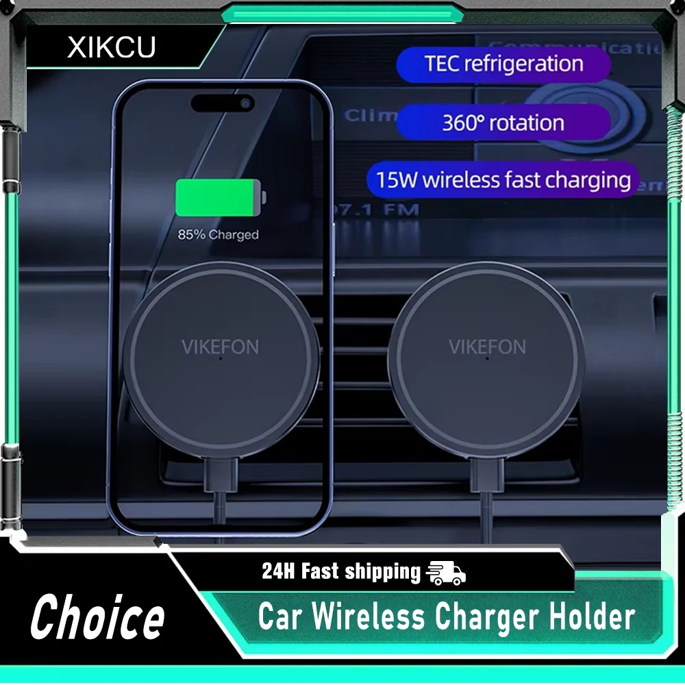 

30W Magnetic Car Wireless Charger + Ring for iPhone 17 16 15 14 Pro Max Mini Air Vent Car Phone Holder Stand Fast Car Charging