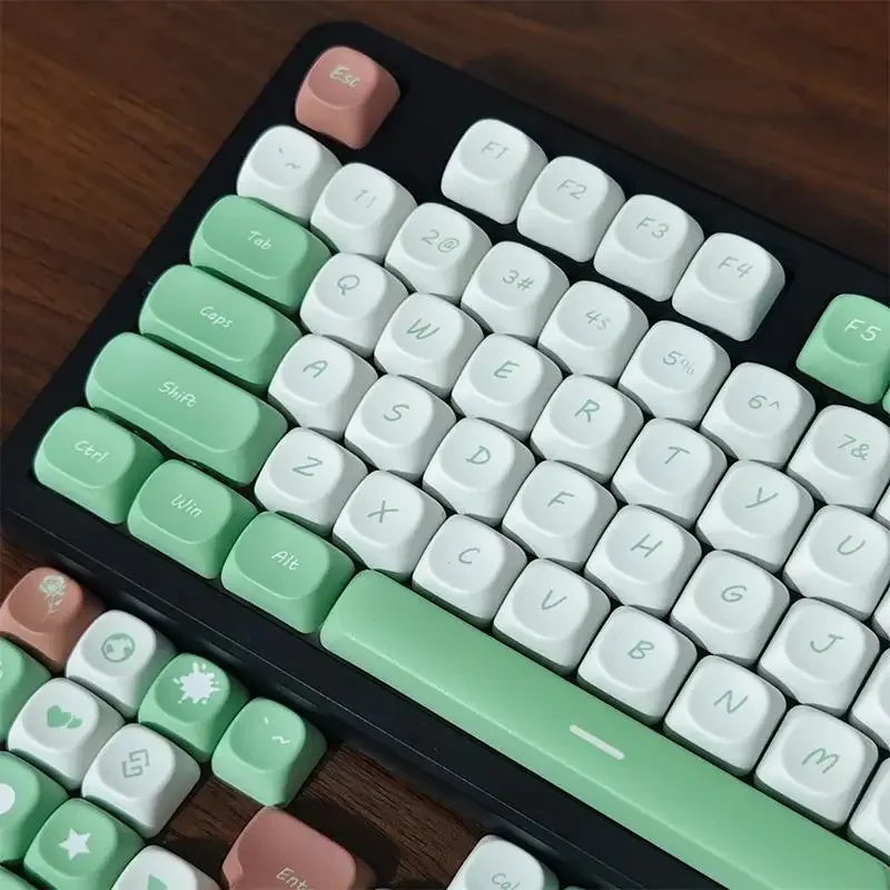 PBT contrasting color jumping color keycap mint green brown MOA custom keycap QX3 custom five-sided thermal sublimation