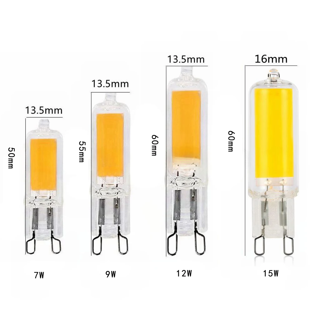 G9 Cob Led Gloeilampen 220V Ultra Heldere 7W 9W 12W 15W 110V Glazen Lamp Vervangen 100W Gloeilamp Voor Huisdecoratie