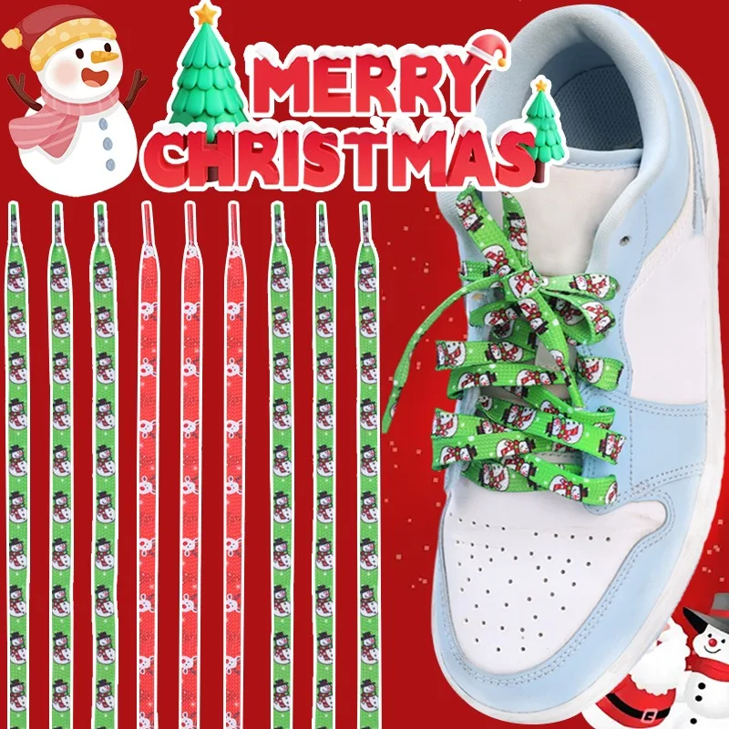 Christmas Theme Shoelace Bright Color Shoestring Sneakers Wear Resistant Shoelaces Festival Increase Atmosphere Shoe Decoration