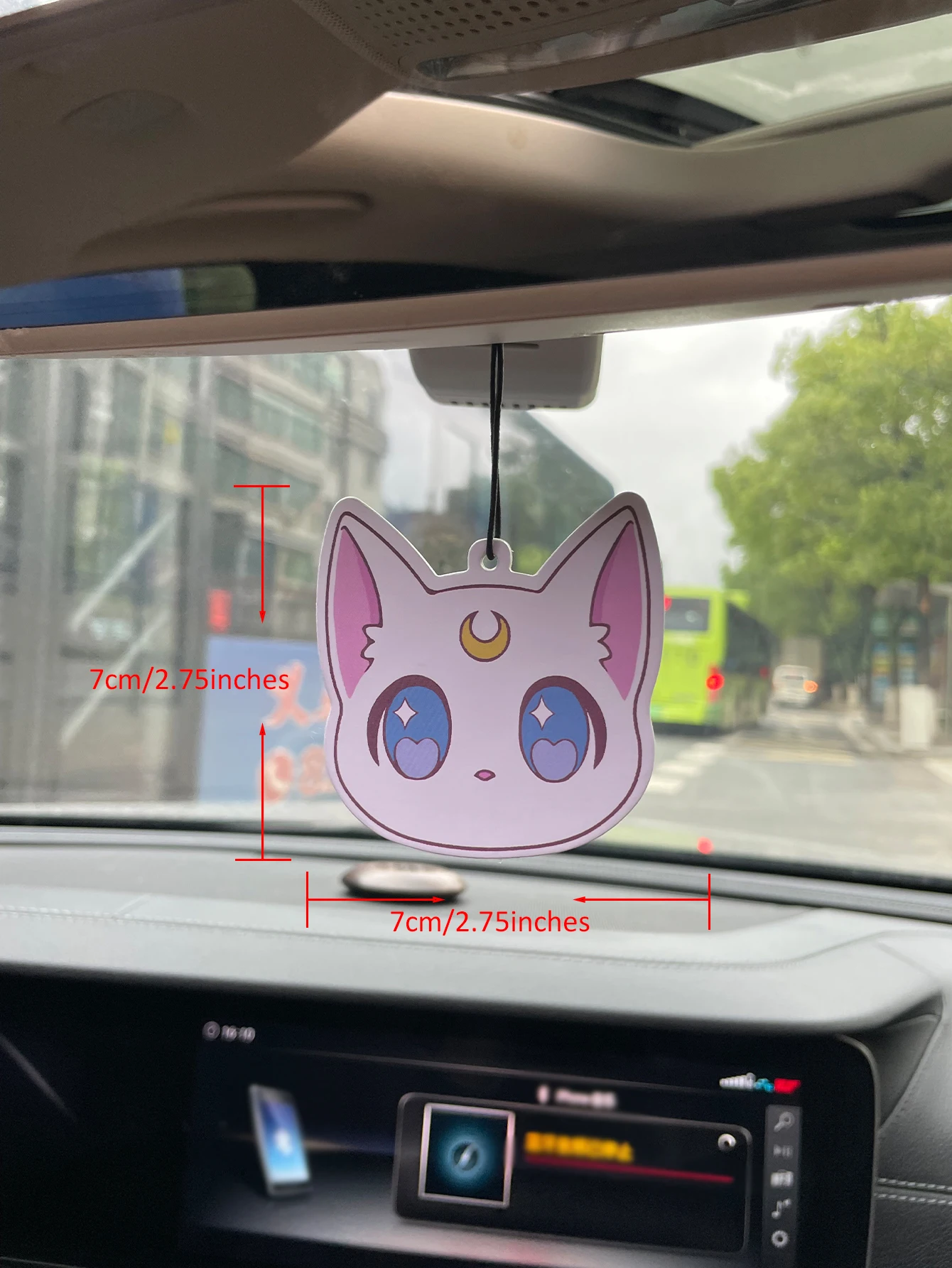Sailor Moon//Freesia Fresh Scent Five-Star Neutral Car Perfume and Non-Toxic Air Freshener |   Natural Essential Oils and Aromatherapy Scent Tablets (Noroili/Grapefruit/Cedar) |   Hanging Type and Dual-Purpose with Vent Clip |   Long-Lasting Fragrance for 60-90 Days |   Deodorize and Purify the Air |   Suitable for Use in Cars, Homes, Wardrobes, and Bathrooms. |   Same Fragrance as the One Sold in the Store
