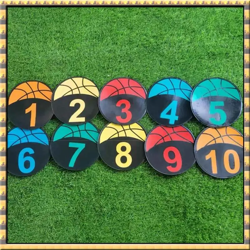 AA79 New 1Set Basketball Spot Marker 9 Inches,Round Flat Number Dots, Training Marker Field