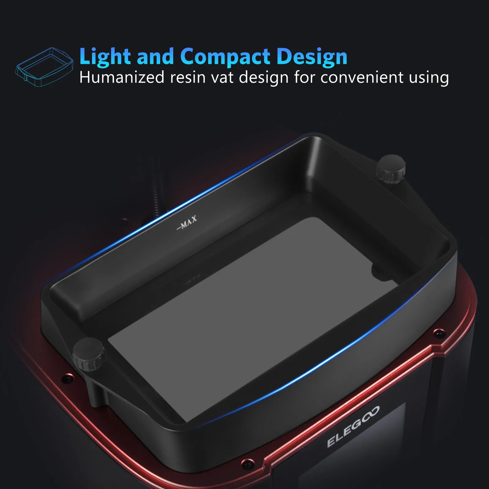 ELEGOO 2 قطعة المعادن الراتنج خزان مجموعة ل المريخ 3 المريخ 3 برو SLA LCD طابعة ثلاثية الأبعاد مع FEP المثبتة مسبقا 2 الأغطية الراتنج ضريبة القيمة المضافة أجزاء خيوط