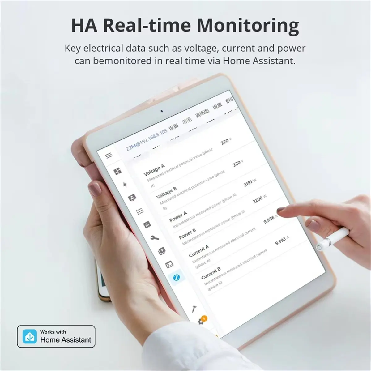 

(BABQ) Умный счетчик энергии Tuya Zigbee, 2 фазы, макс. 120А, мониторинг мощности в реальном времени с 2 зажимами