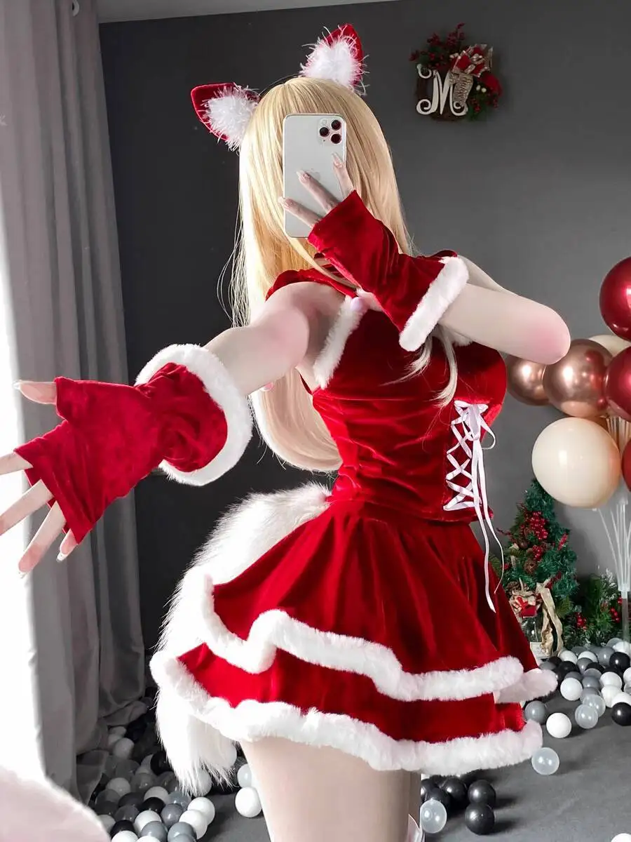 uniforme-de-fete-pour-petite-amie-tenue-de-demoiselle-d'honneur-cosplay-lapin-mignon-chat-costume-de-nouvel-an-et-de-noel