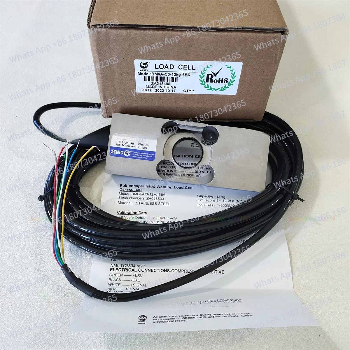 

ZEM BM6A-C3-12 кг-6B6 емкостью 6 кг 15 кг 30 кг 60 кг Нержавеющая сталь IP68 одноточечный тензодатчик