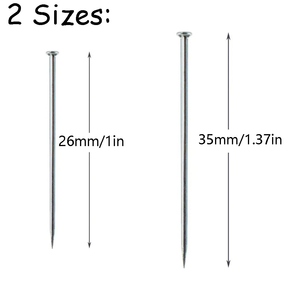 1000 قطعة 26/35 مللي متر الفولاذ المقاوم للصدأ الخياطة دبابيس الخياطة مستقيم خياطة دبابيس غرامة الساتان رئيس دبابيس صنع المجوهرات من أدوات خياطة