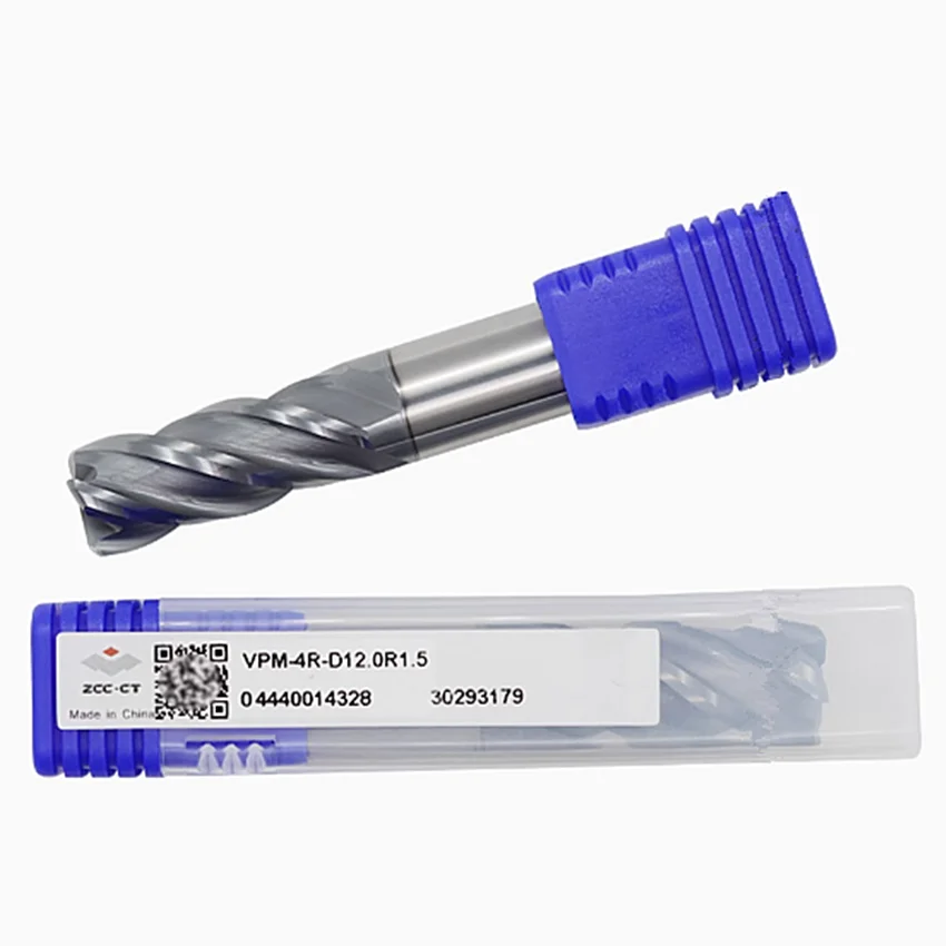

VPM-4R-D8.0R0.5/VPM-4R-D10.0R0.5/VPM-4R-D10.0R1.0/VPM-4R-D10.0R1.5/VPM-4R-D12.0R1.5 ZCC.CT CNC Circular end mill 4T End Mills