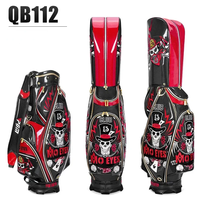 PGM MOO EYES Luxury Men Golf Bag Standard Bagpack Can Hould 13pcs Clubs Waterproof Crystal Leather 3D Embroidered QB112