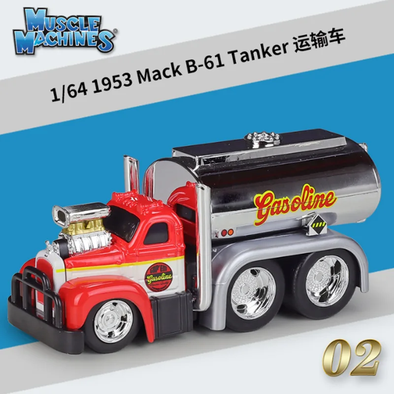 Maisto 1:64 Chevrolet Mack Alloy Muscle Transports Car Model Diecast Metal Toy Oil Tank Truck Vehicles Truck Car Model Kids Gift