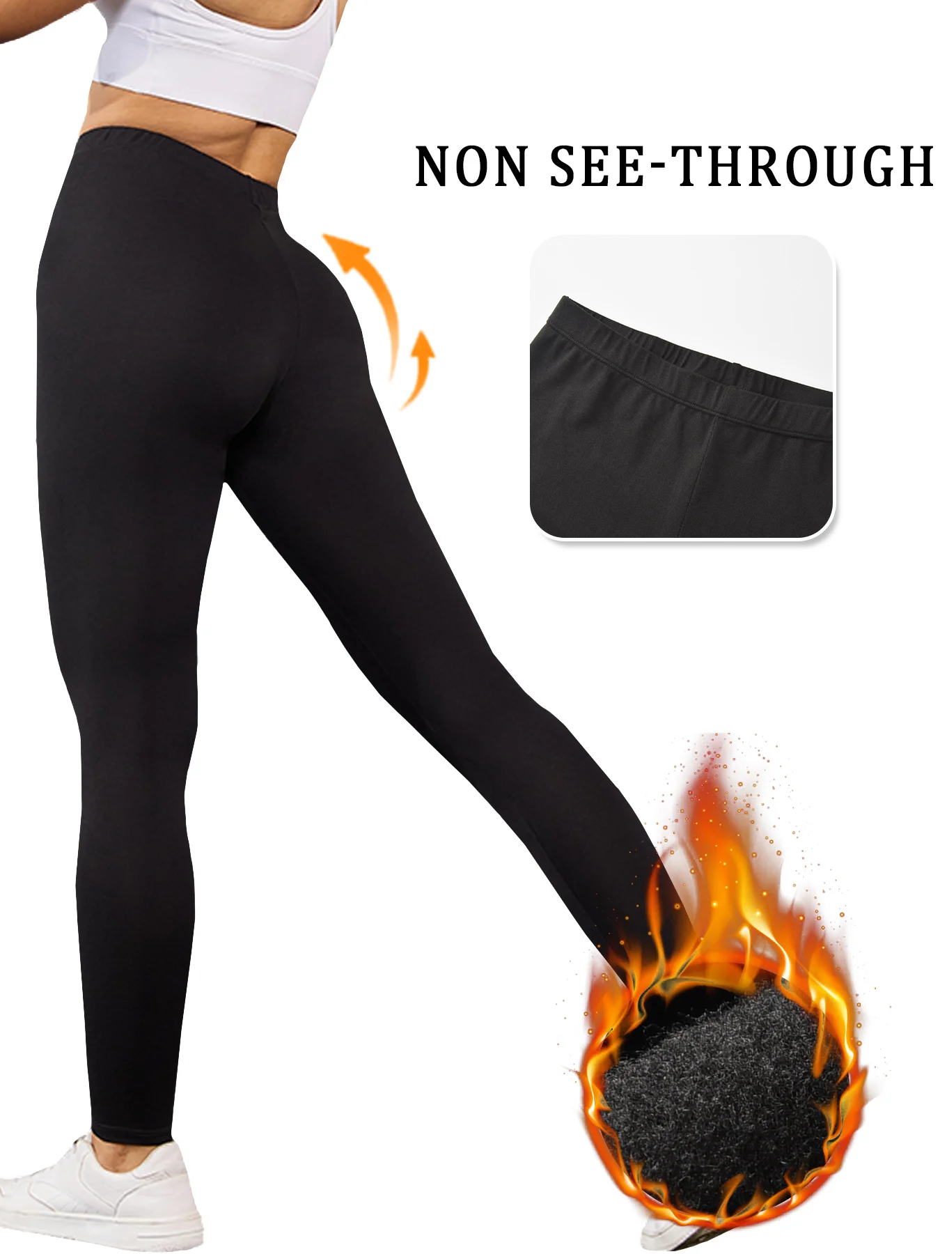 2 pack Women's fleece lining leggings with thermal technology. Designed for winter running, yoga and keeping warm during workout