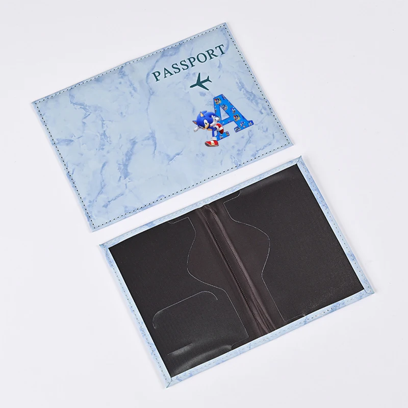 Couvertures de passeport de dessin animé, porte-documents ultra-fin, imprimé Sonics, porte-passeport de voyage imperméable, couvertures de carte d'identité, cadeaux