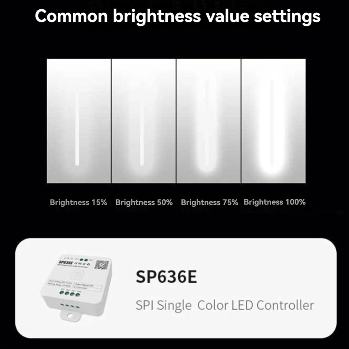 وحدة تحكم أحادية اللون A72P And-SP636E SPI DC5-24v تدعم جهاز التحكم عن بعد باللمس 2.4G