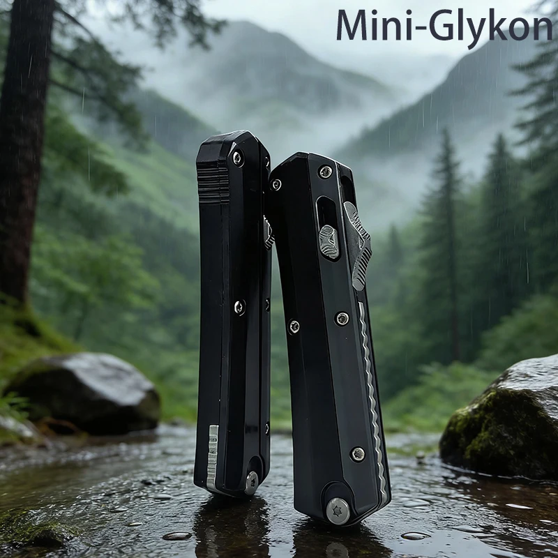 

Мини-нож Micro EDC TECH Glykon, карманный нож OTF с лезвием D2, рукоять из цинка и алюминия, для кемпинга, активного отдыха, портативный EDC-инструмент