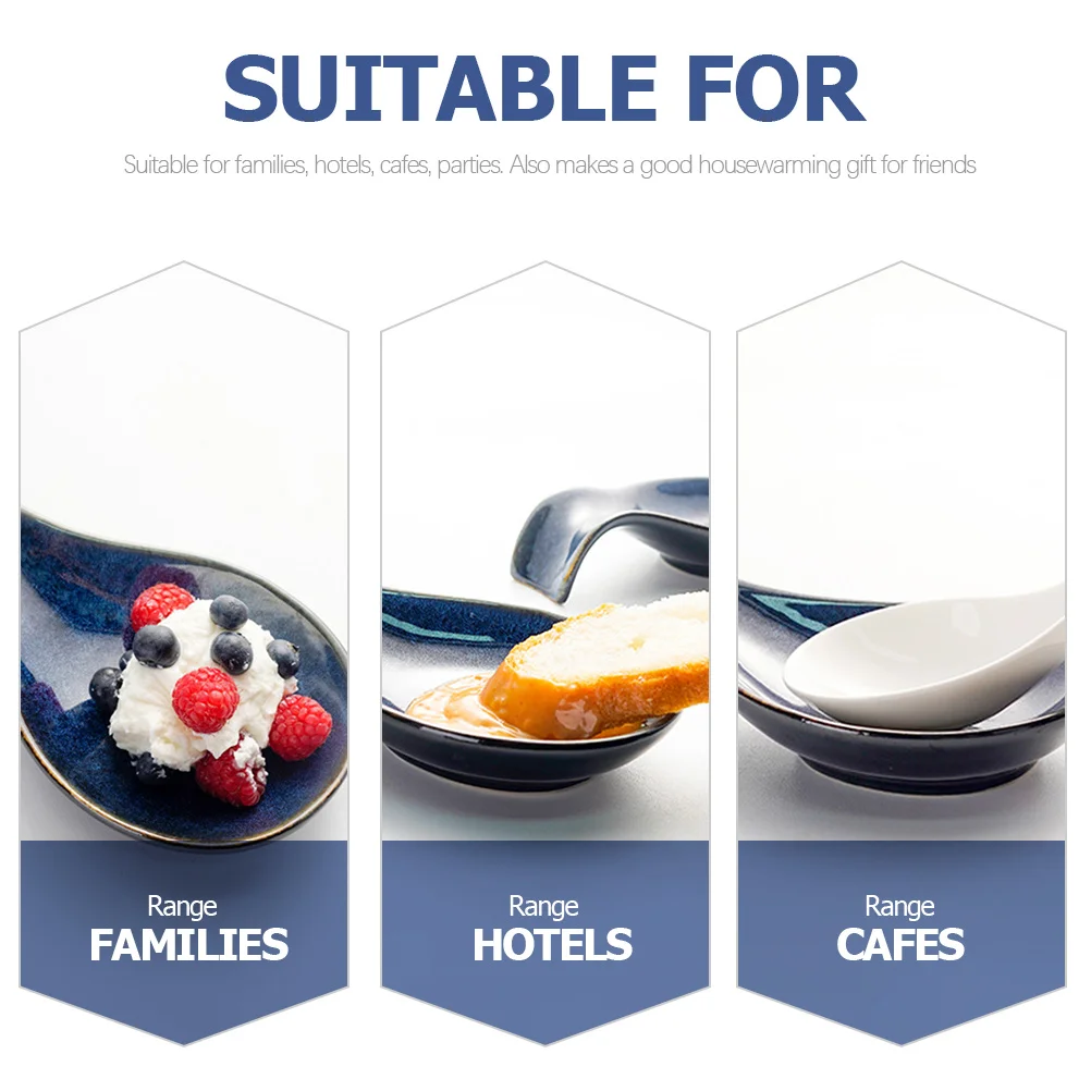 

4Pcs Delicate Spoon Rest Ceramic Scoop Holder for Stove Top Hot Pot Use Easy Clean Ladle Rack Household Gadgets Kitchen Supplies