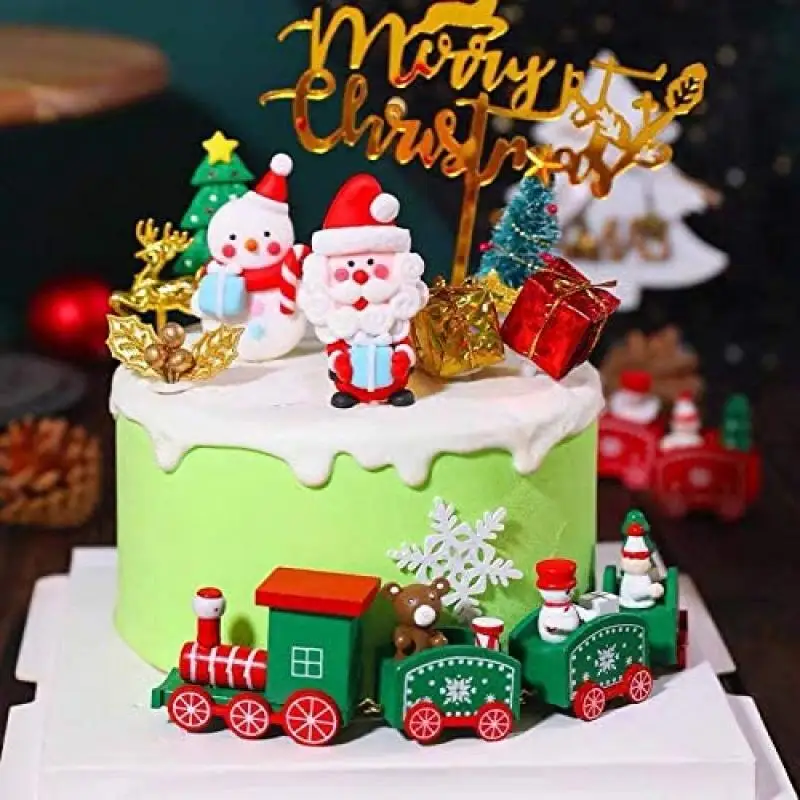 Newest Wooden Train Christmas Ornament Merry Christmas Decoration For Home Xmas Gifts Noel Natal Navidad New Year 2023