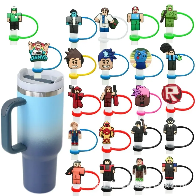 

30 Pcs Roblox Straw Cap Straws Cover Straw Dust Covers Detachable Dust Cover Decorative Daily Necessitie Gift 8mm
