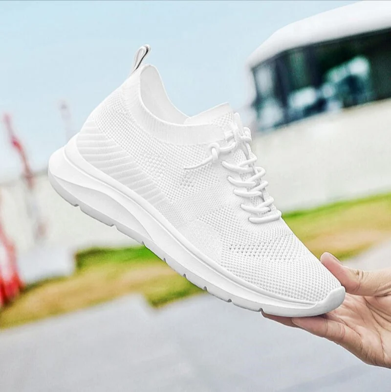 

Унисекс кроссовки с увеличением роста на 5-7 см, дышащие, сетчатые, повседневные, легкие, удобные, для мужчин и женщин, для ходьбы