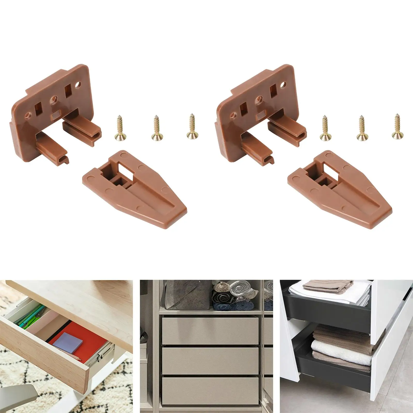 2 Pieces Drawer Track Guide and Glides Drawer Installation Accessories ,Drawer Replacement Part for Drawer Systems ,Dressers