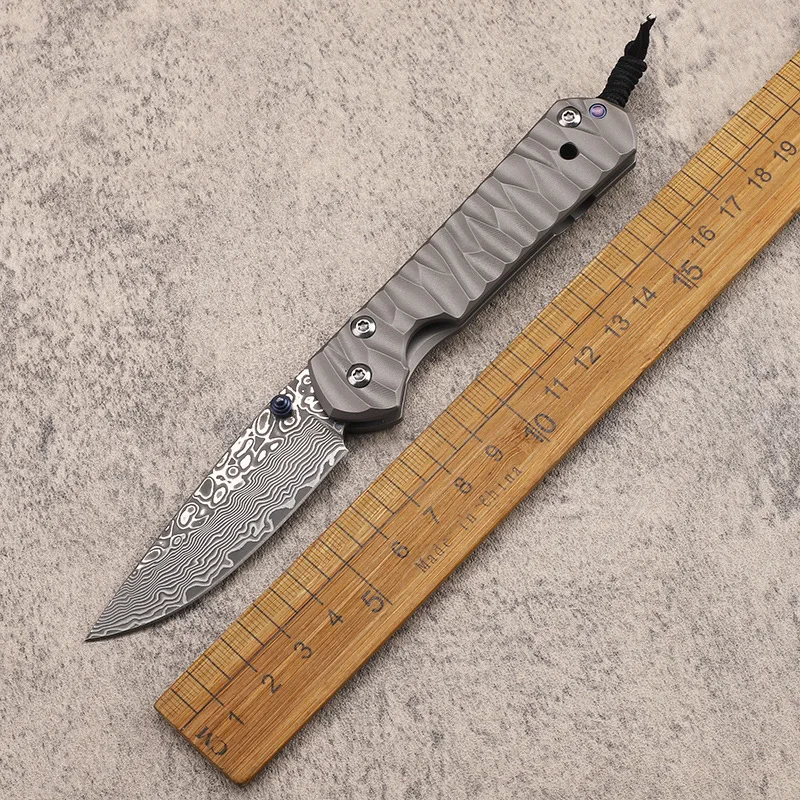 

VG10 Damascus steel Folding Knives Outdoor Camping Portable Tool Knives High Hardness Handmade Knife Anti Slip Handle